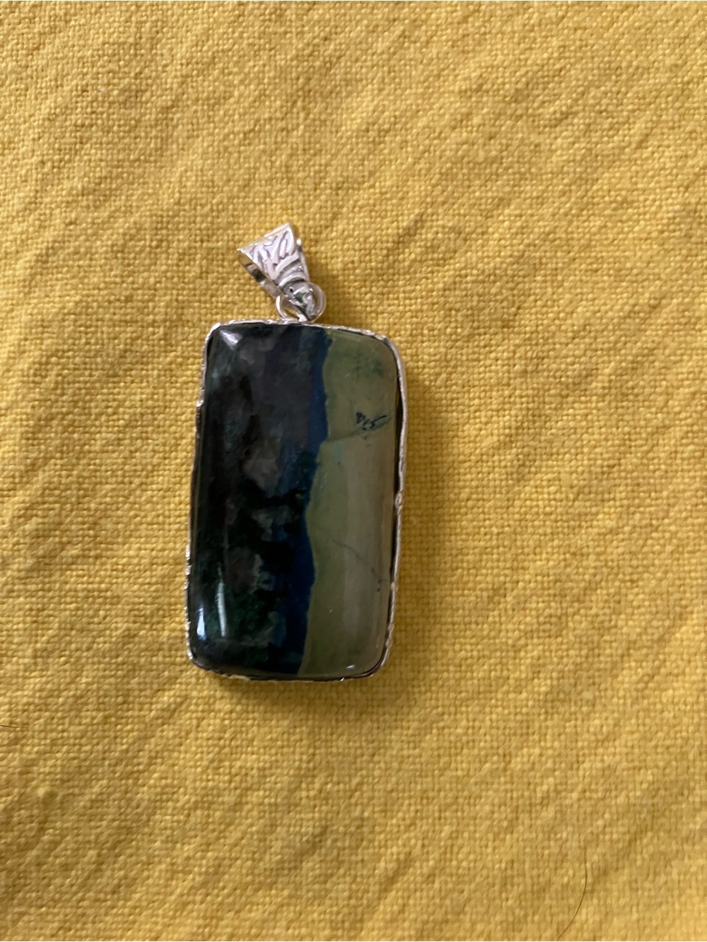 Silver Plated Azurite Pendabt